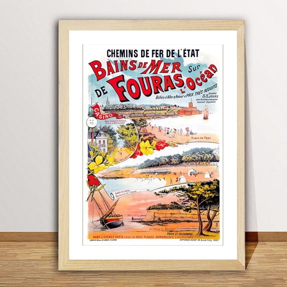 Bains De Mer De Fouras Sur L'Ocean France Vintage Travel Poster - Travel Art Print Gift Idea Wall Decor Art