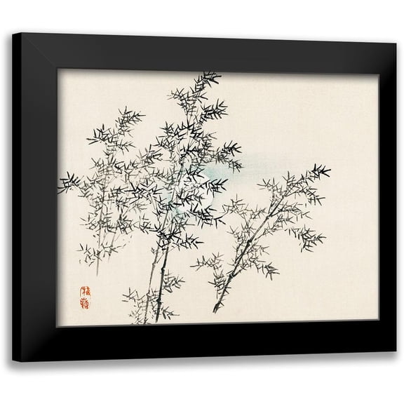 Bairei, Kono 14x12 Black Modern Framed Museum Art Print Titled - Bamboo