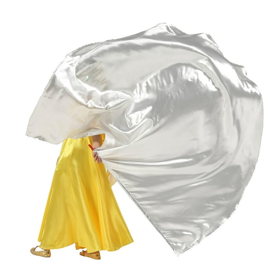 Baisdan Worship Flag for Dance  Church,  Praise Dance Flag with Flexible Rod, 74.8"L x 55.12"W, 1 Pack, Silver