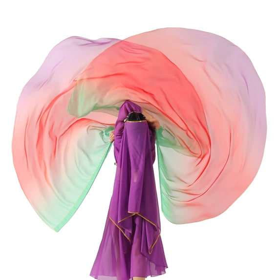 Baisdan Dance Rainbow Flag Worship Flag Church Praise Dance Accessories 10#GREEN-RED-PURPLE 1 Pair