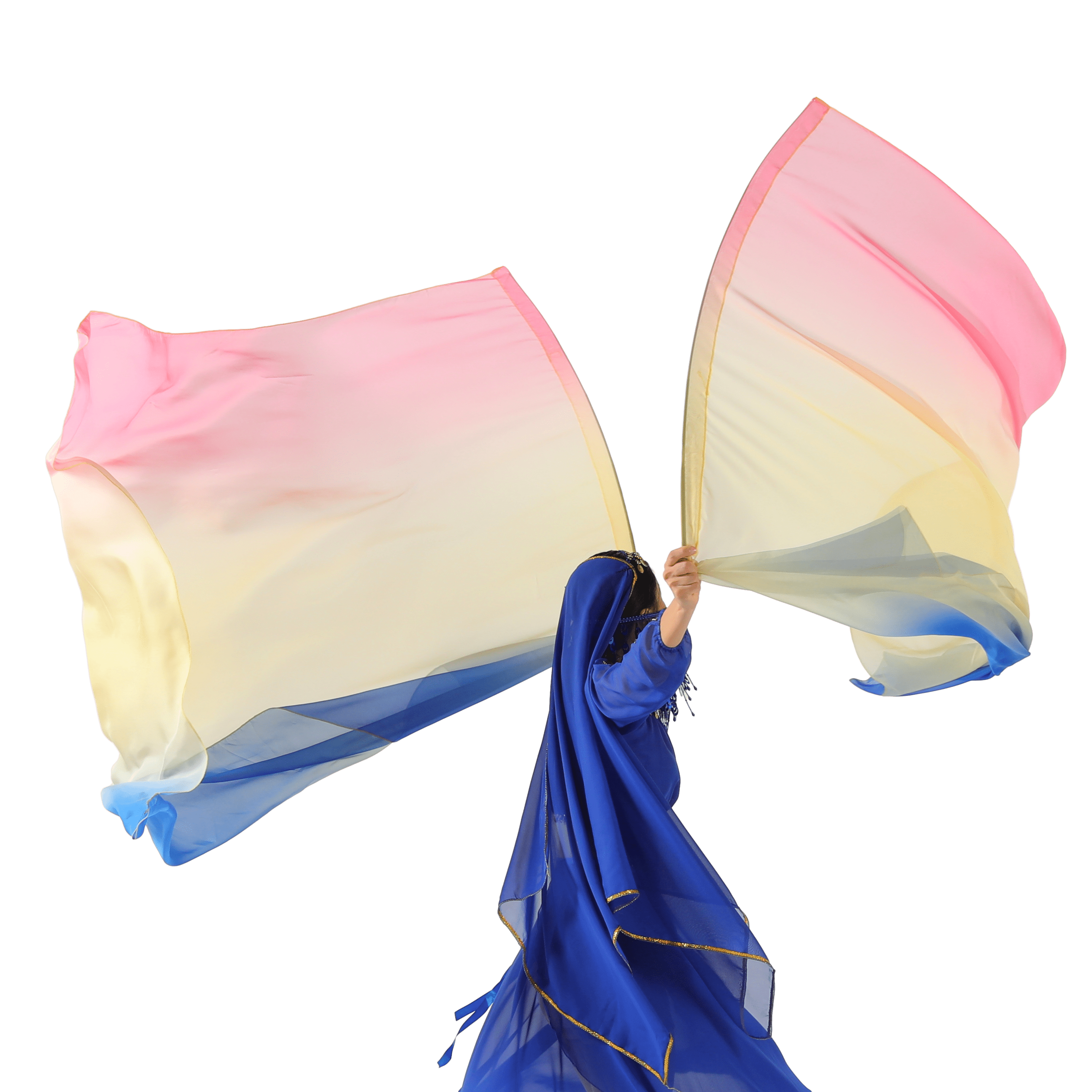 Baisdan Dance Rectangle Flag Worship Flag Church Praise Dance Accessories 1 Pair 1REDYELLOW