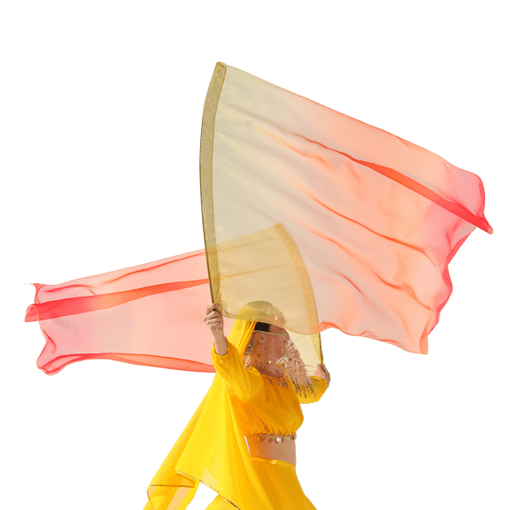 Baisdan Dance Rectangle Flag Worship Flag Church Praise Dance Accessories 1 Pair 12#Yellow orange red