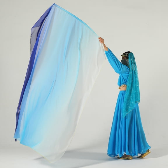 Baisdan Worship Flag for Dance Church Praise Dance Flags for Worship, 6# White-Blue-Navy, 1 Pack