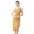 thumbnail image 1 of Baisdan Sequin Dress for Women 1920s Dress Great Gatsby Sparkle Cocktail Fringe Flapper Dresses Costume Outfit Gift, Gold, Large, 1 of 8