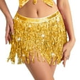 thumbnail image 1 of Baisdan Sequin Skirt for Women, Sparkly Mini Skirt, Sequin Tassel Fringe Skirts, Gold, 1 of 6