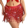 thumbnail image 1 of Baisdan Sequin Skirt for Women, Sparkly Mini Skirt, Sequin Tassel Fringe Skirts, Red, 1 of 6