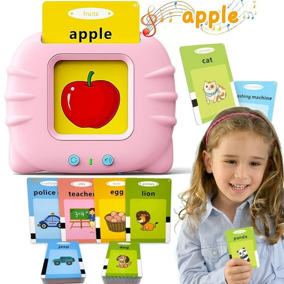 KOKODI Toddler Toys for 2 3 4 5 Year Old Gifts, Speech Therapy Toy, Talking Flash Card, Educational Toys Preschool Reading & Writing Flash Cards with Card Machine
