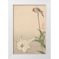 thumbnail image 1 of Baison 11x14 White Modern Wood Framed Museum Art Print Titled - Small bird on lily plant., 1893, 1 of 4