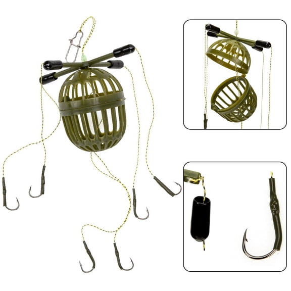 Bait Carp Fishing Feeder Fishing Baits Cages Hook Rig Set Feeder Tackle