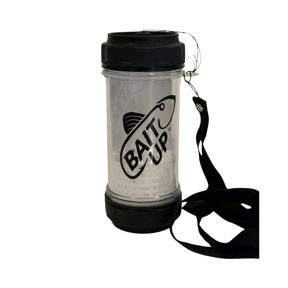 Bait Up Live Bait Container for Fishing, Dual-Lid Design and Floating Basket Technology – Durable, Clear, Easy Access for Fishing Enthusiasts – Keep Bait Fresh and Accessible Clear 20oz