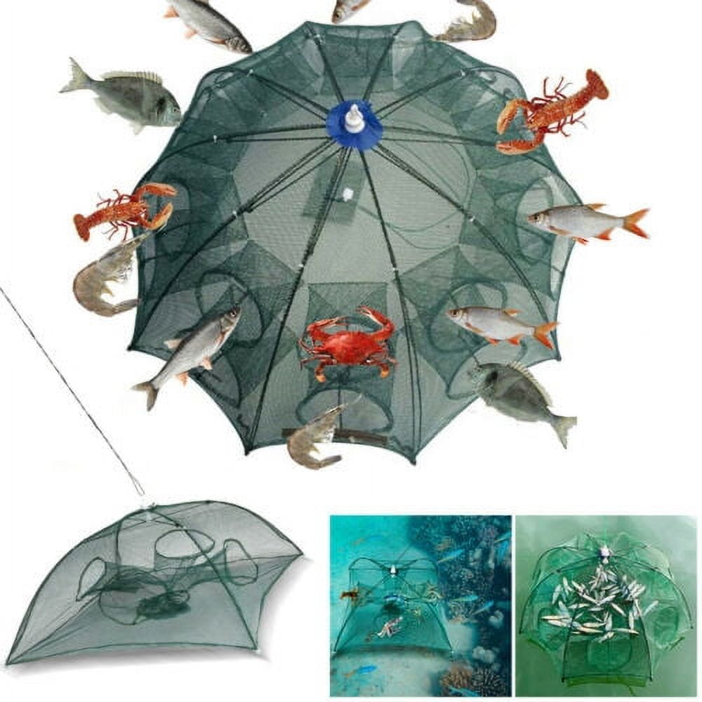 Bait Nets for Minnows, Foldable Fishing Net Landing Net Fishing Baits Net  Dip Mesh Trap Fish Shrimp Minnow Crayfish Crab Baits Cast Mesh Trap (Size 