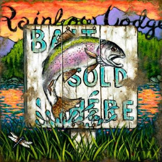 Bait Sold Here Canvas Art - Janet Kruskamp (24 x 24)