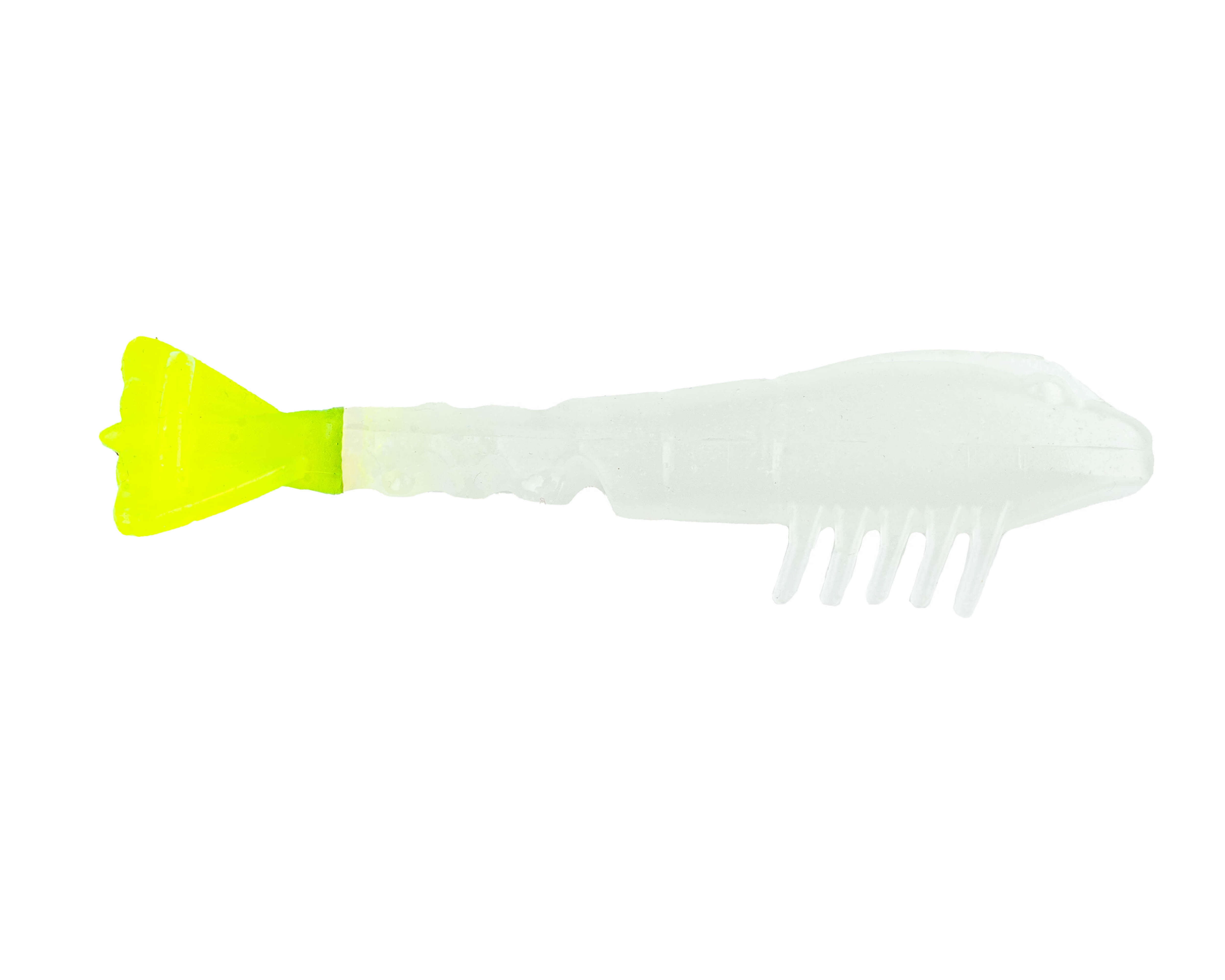 BaitFuel Saltwater 3.5in Shrimp, Glow Chartreuse, 6pieces Fishing Lures