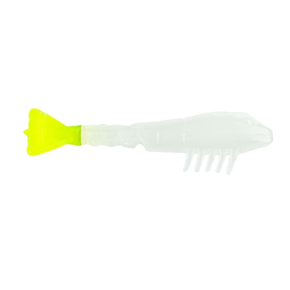 BaitFuel Saltwater 3.5in Shrimp, Glow Chartreuse, 6pieces Fishing Lures