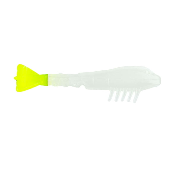 BaitFuel Saltwater 3.5in Shrimp, Glow Chartreuse, 6pieces Fishing Lures