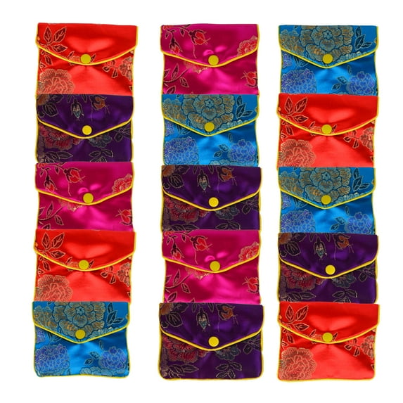 Baitaihem 15 Pack Jewelry Silk Purse Pouch Gift Bag Bags,Multiple Colors(Medium)