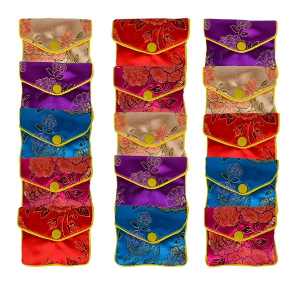 Baitaihem 15 Pack Jewelry Silk Purse Pouch Gift Bag Bags,Multiple Colors(Small)