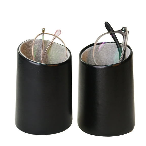 Baitaihem 2 Pack Eyeglasses Holder PU Leather Glasses Stand Case Holder for Desks or Nightstands