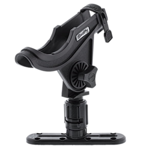 10" Solid Black Scotty 282 Baitcaster Rod HolderTrack Combo with Gearhead and 4-Inch Track