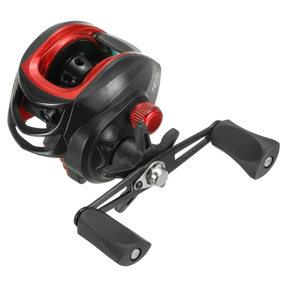 Baitcasting Fishing Reel Left-handed Max Low Profile Fishing Reels 8.1:1 Gear Ratio, Red Black