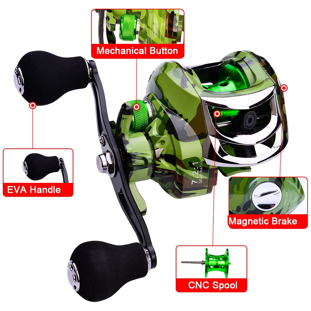 7.2:1 Gear Ratio Reel Baitcasting Reel - 18+1 Ball Bearings, 7.2:1 Gear Ratio, 10KG Drag, 9-Level Brake, Dual Handle For Fishing 9 Level Magnetic Brake Reel 7.2:1 Gear Ratio Reel Baitcasting Reel - 18+1 Ball Bearings, 7.2:1 Gear Ratio, 10KG Drag, 9-Level Brake, Dual Handle For Fishing 9 Level Magnetic Brake Reel