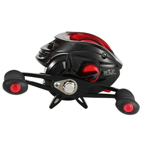 Baitcasting Reel 18+1BB Ball Bearings Baitcasting Fishing Reel High Speed Gear Ratio Magnetic Brake System Baitcaster Reel Red & Black Left Right Anglers