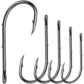 Baitholder Fishing Hooks Long Shank Beak Jig Hooks,100Pcs Black Jig Fishing Hooks Offset with 2 Baitholder Barbs Size:#4-6/0