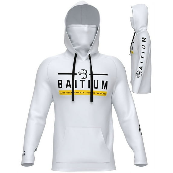 Baitium Fishing Shirt For Men Outdoor Hooded Long Sleeve Sun Shirt Hiking Running UPF 50+
