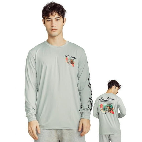 Baitium Fishing Shirt for Men Outdoor Long Sleeve Fishing Shirt Hiking Running Sun Shirt Rash Guard UPF 50+