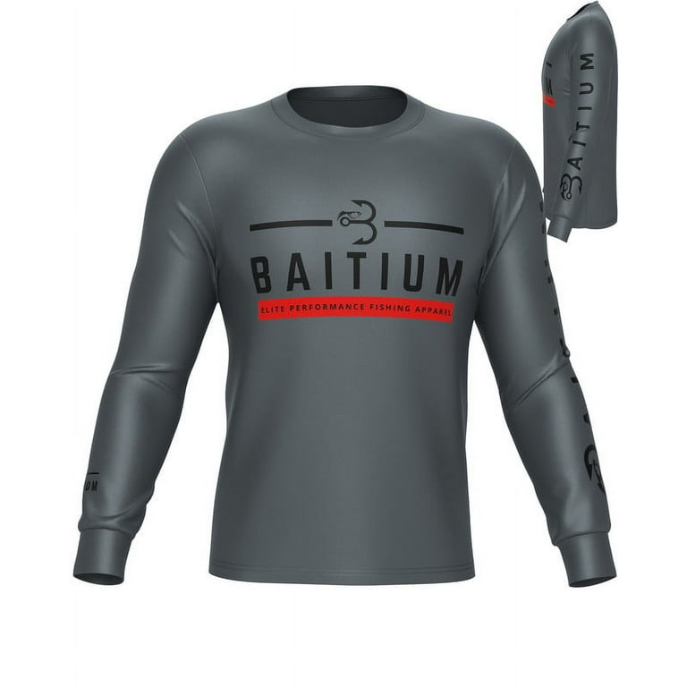 Baitium Fishing Shirt for Men Outdoor Long Sleeve Fishing Shirt Hiking  Running Sun Shirt Rash Guard UPF 50+