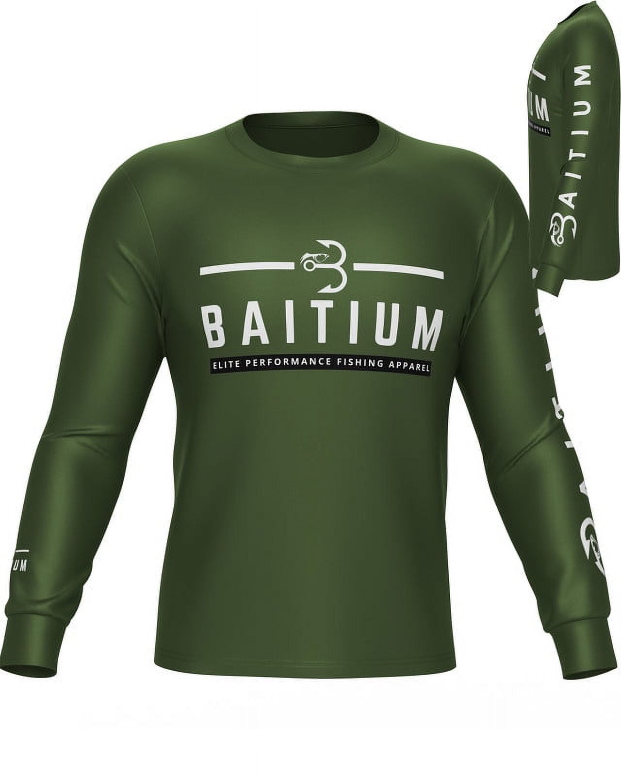 Baitium Fishing Shirt for Men Outdoor Long Sleeve Fishing Shirt Hiking  Running Sun Shirt Rash Guard UPF 50+ 