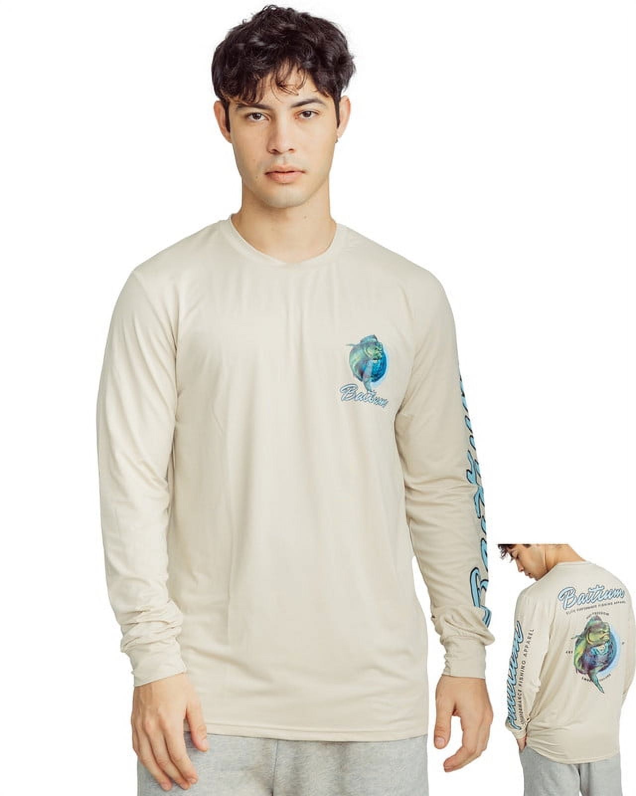 Baitium Fishing Shirt for Men Outdoor Long Sleeve Fishing Shirt Hiking  Running Sun Shirt Rash Guard UPF 50+