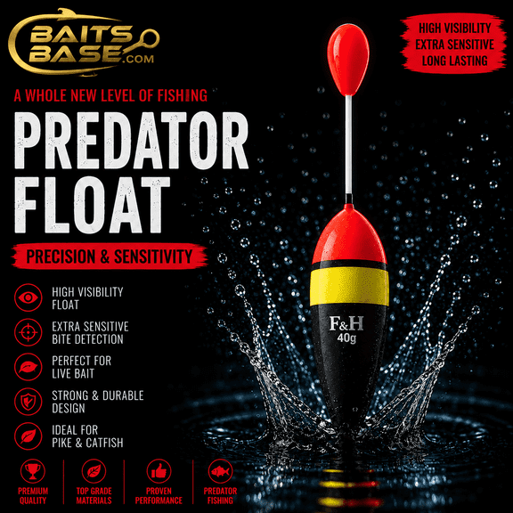 Baits Base Predator Fishing Float 40g  High Visibility Sensitive Float for Pike, Catfish & Predator Fishing