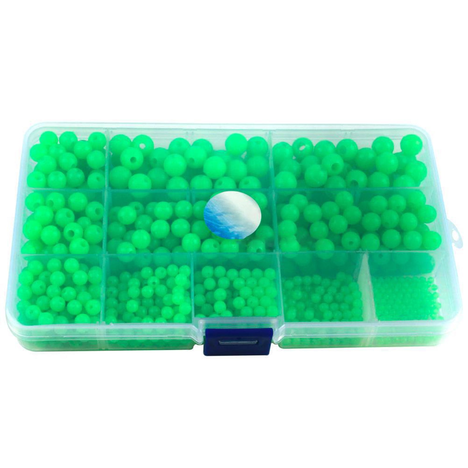 PATIKIL 12mm Luminous Fishing Beads, 200 Pieces Plastic Glow Fishing Bait Eggs Rig Bead Tackle Tool Round, Green, Eggs - Canada - View #3