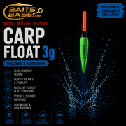 BaitsBase 3g Carp Fishing Float   High Visibility Sensitive Float for Carp, Roach, Bream and Freshwater Fishing