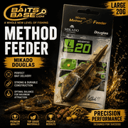 BaitsBase Method Feeder 20g Large   Mikado Douglas Style Inline Method Feeder for Carp Fishing, Long Cast Feeder Cage, Precision Bait Presentation