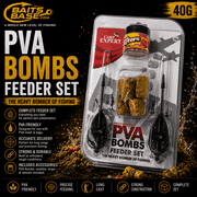 BaitsBase PVA Bombs Feeder Set 40g   Complete PVA Carp Fishing Kit with Coated Wafters, PVA Bombs & Long Cast Feeders