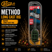 BaitsBase Rapid Long Cast Rig 40g   Ready-to-Use Method Feeder Rig for Long Distance Casting