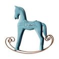Baiulaoshu Cute Desk Decor Desktop Ornament Wooden Rocking Horse Crafts