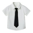 thumbnail image 1 of Baiways Kids' Preppy Solid Color Shirt (With Tie), 1 of 4