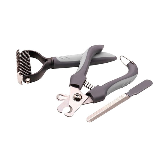 Baiways Pet Cat and Dog ABS Beauty Cleaning 3 Sets, Nail Scissors, Hair Removal Comb, File
