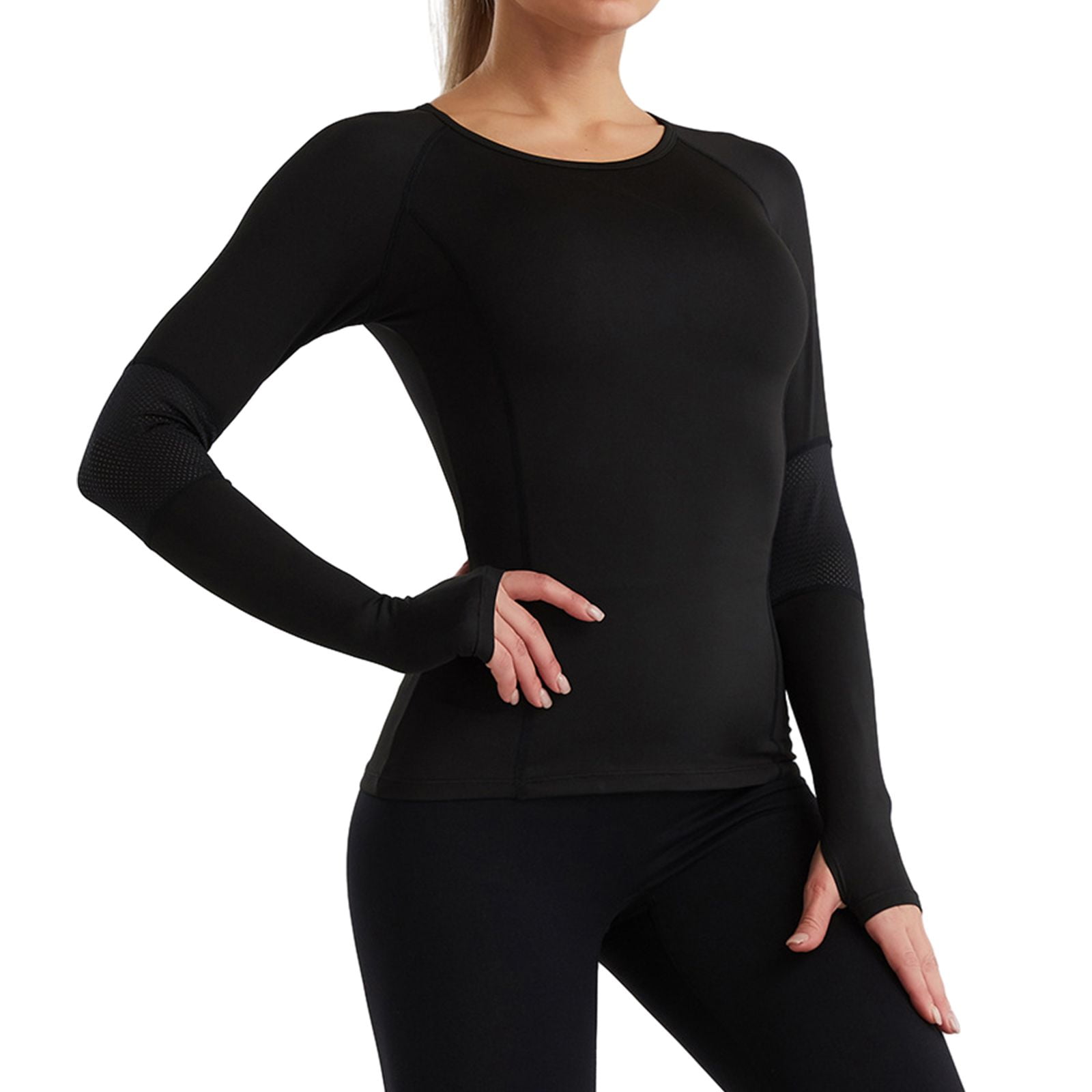 Baiways Woman's Long Sleeve Crop Tops Slim Fit Workout Shirts for ...