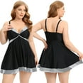 thumbnail image 1 of Baiways Women Plus Size Two Piece Tankini Swimsuits Flowy Swimdress Tummy Control Bathing Suits with Shorts, 1 of 1