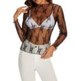 thumbnail image 1 of Baiways Womens Mesh Sheer Tops Sexy Crew Neck Summer Loose FIt Party Clubwear Shirts S-XL, 1 of 6