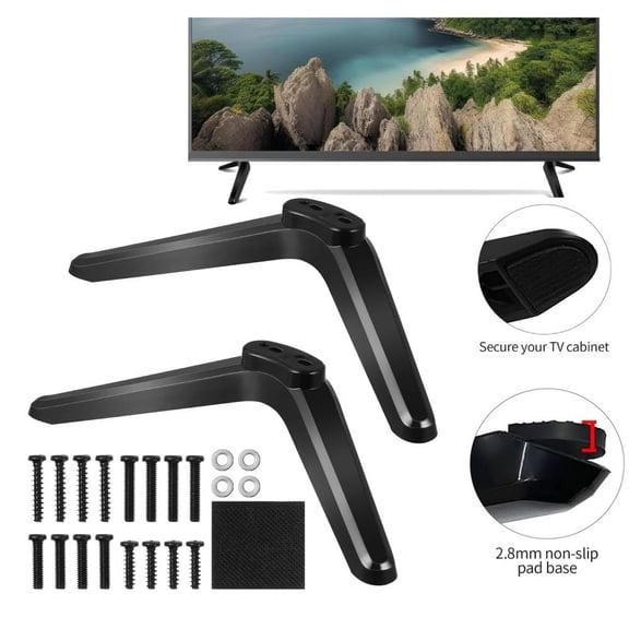 UKCOCO TV Mount Bracket Black Plastic Stable Support for Decor 2Pcs