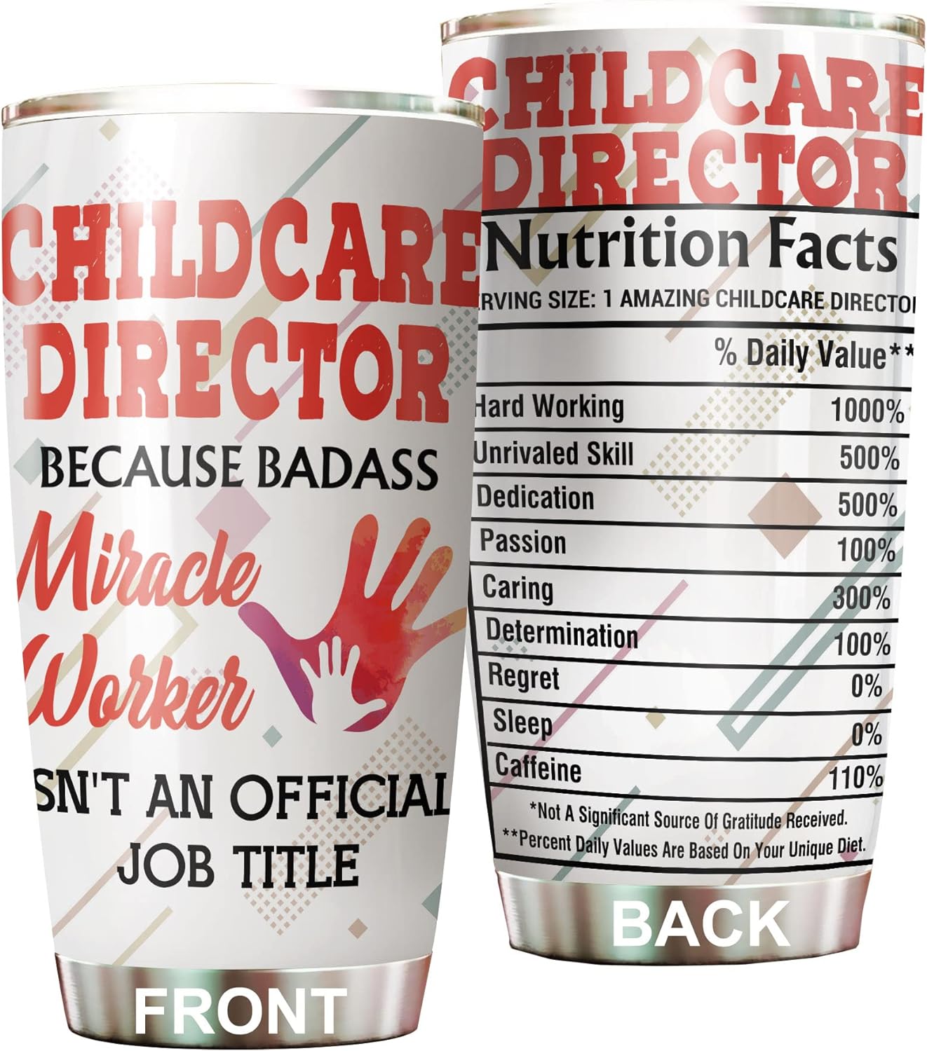 Baiyi Childcare Director Tumbler Stainless Steel , Funny Daycare