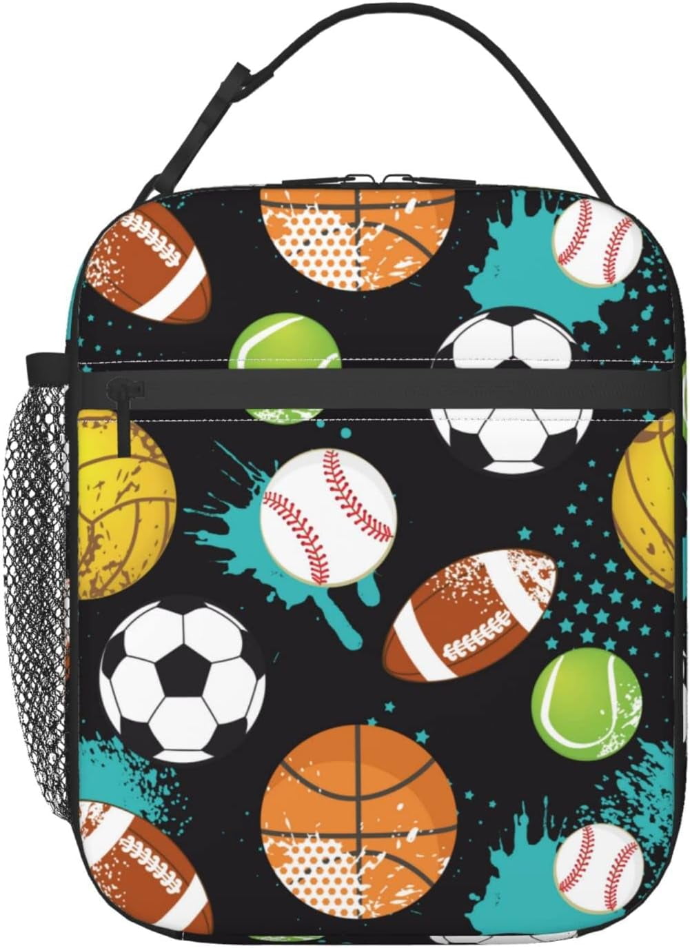 Baiyi Colorful Soccer Ball Lunch Bag For Boys Girls Kids Football