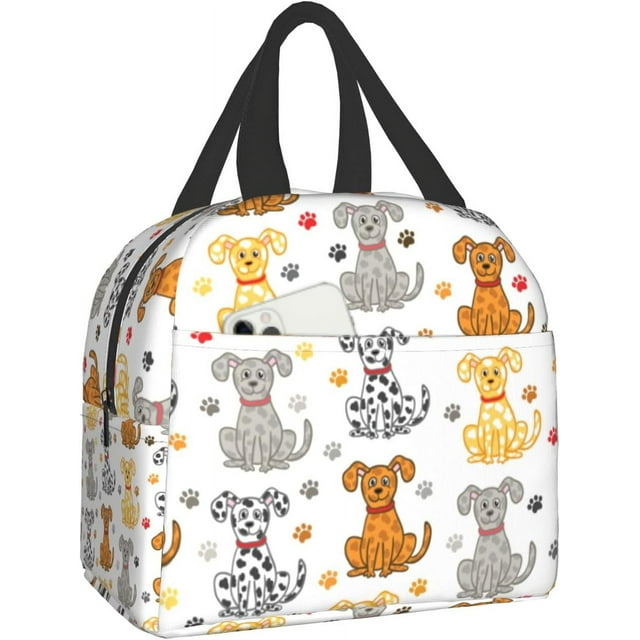 Baiyi Funny Dog Lunch Bag Animal Paw Print Insulated Durable Shopping