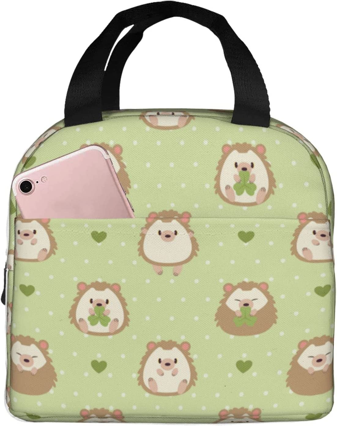 Baiyi Lunch Bag Cute Hedgehogs And Flowers Insulated Lunch Box Back To