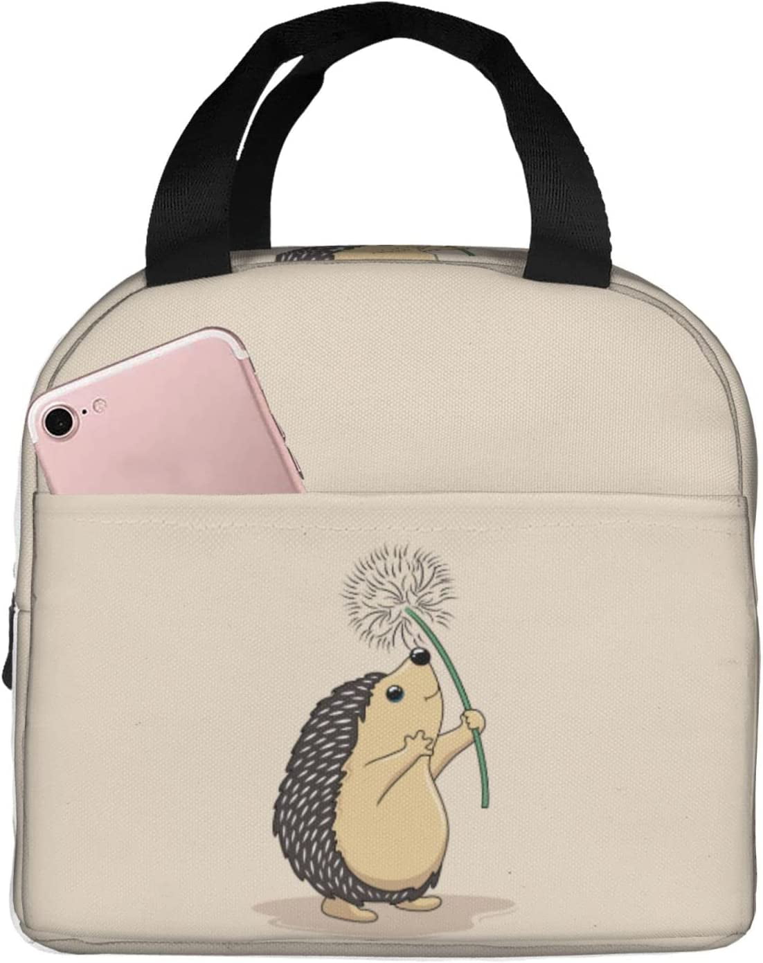 Baiyi Lunch Bag Cute Little Rounded Hedgehogs Insulated Lunch Box Back